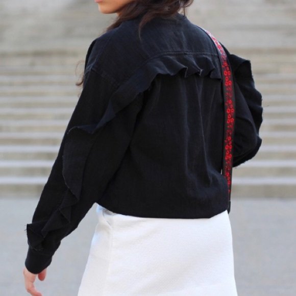 Zara Denim ruffle top - Picture 8 of 8